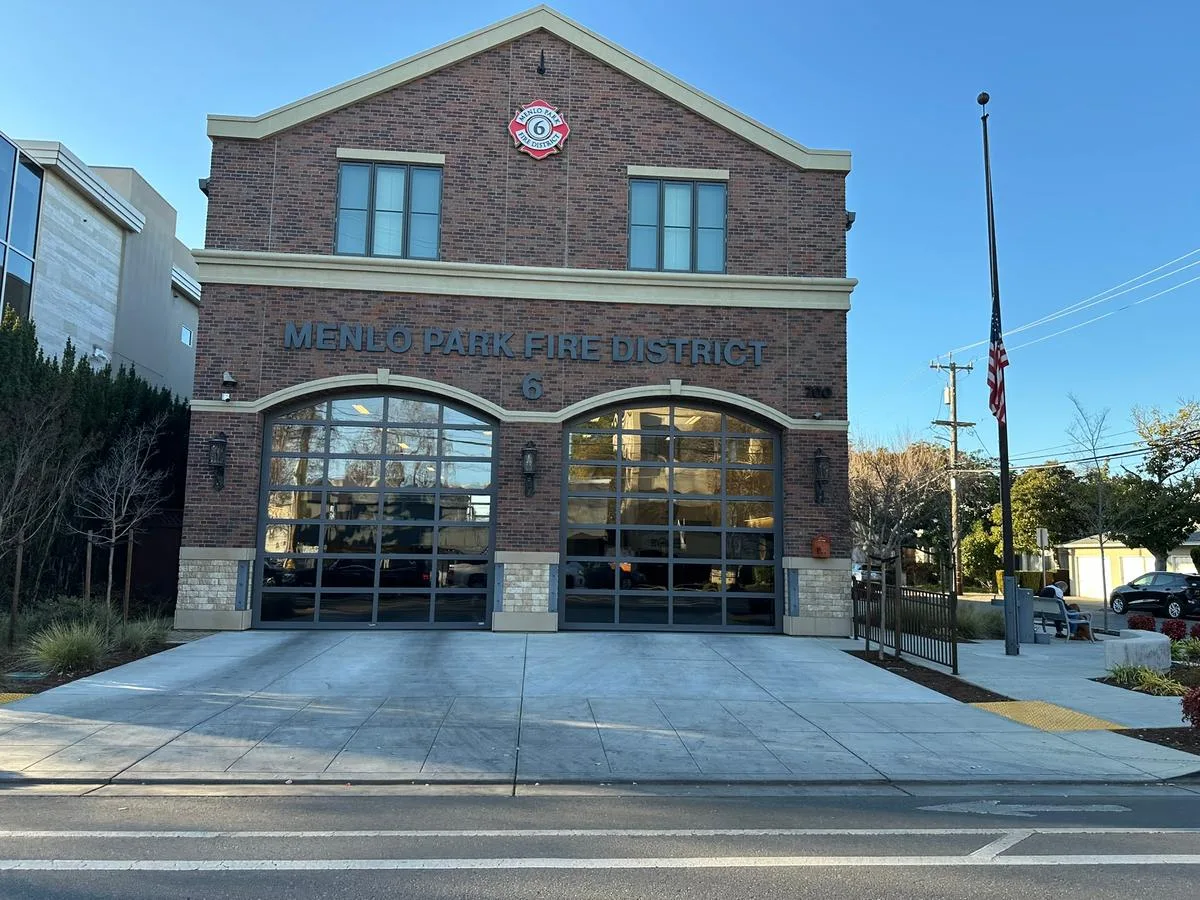 Commercial full-view glass doors installed at Menlo Park Fire Station