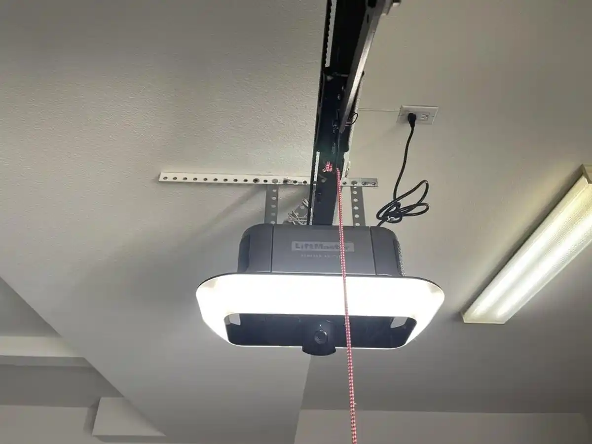 LiftMaster belt drive opener installed on ceiling