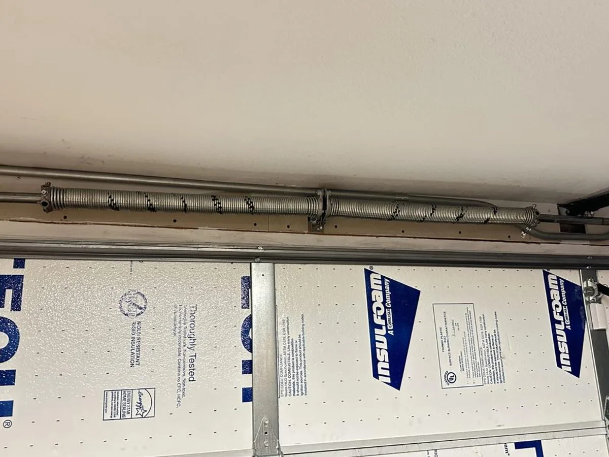 New torsion springs installed on garage door